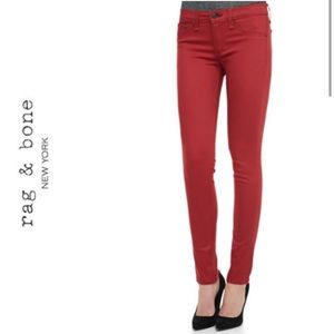 Rag & Bone Red Legging Jeans Size 26
